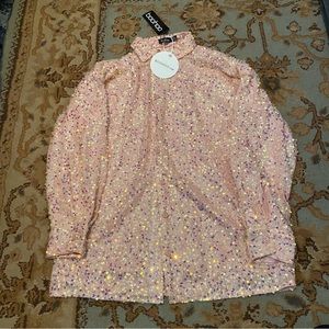 Button down sequin shirt (boohoo)